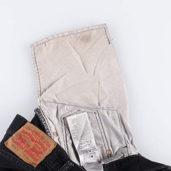 Levi's 501 Black Denim Straight Denim Pants Men's W36 cotton black type Vintage Second Hand