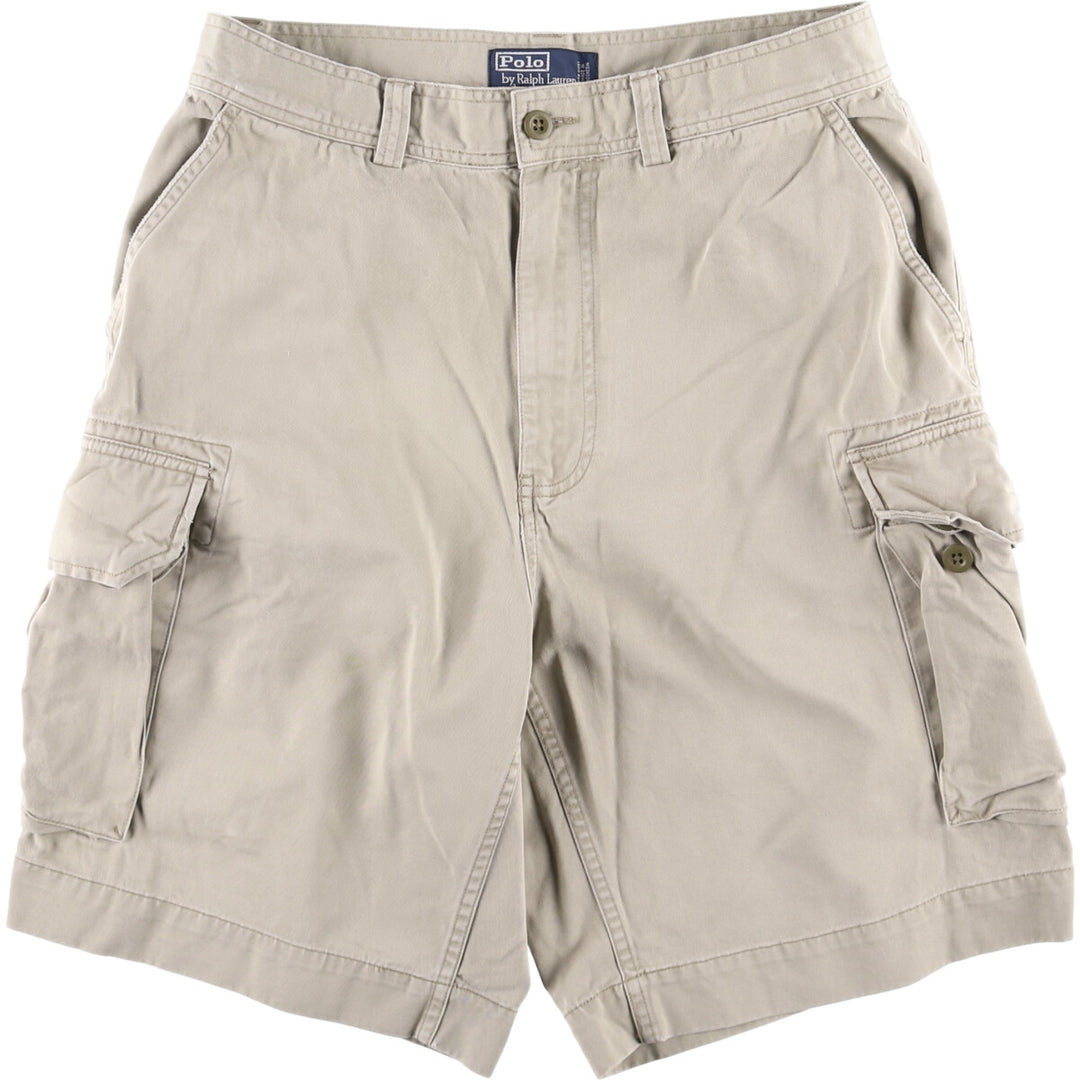 Ralph Lauren POLO by Ralph Lauren cargo shorts, half pants, men's size w34 cotton Beige type Vintage Second Hand