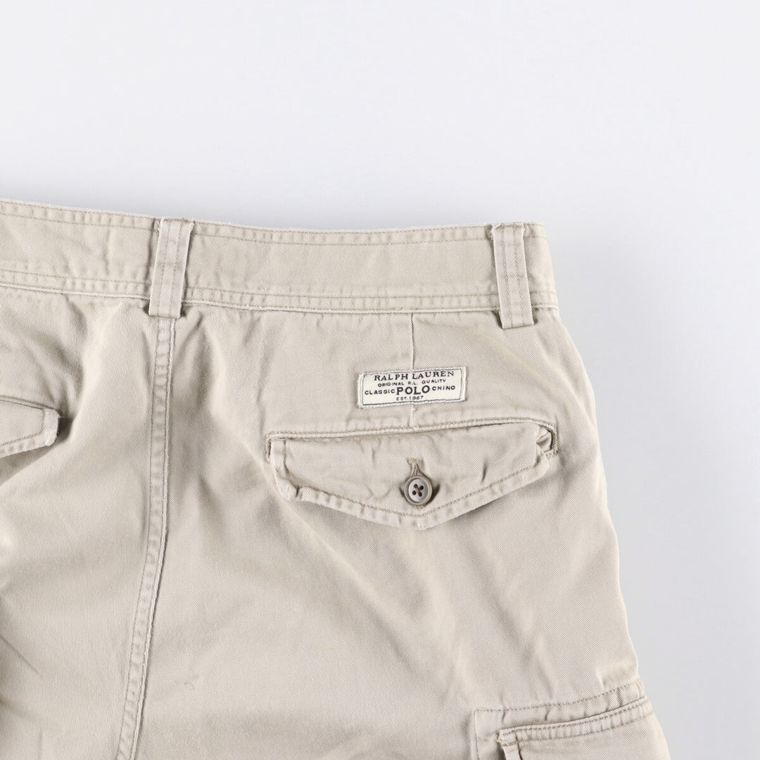 Ralph Lauren POLO by Ralph Lauren cargo shorts, half pants, men's size w34 cotton Beige type Vintage Second Hand