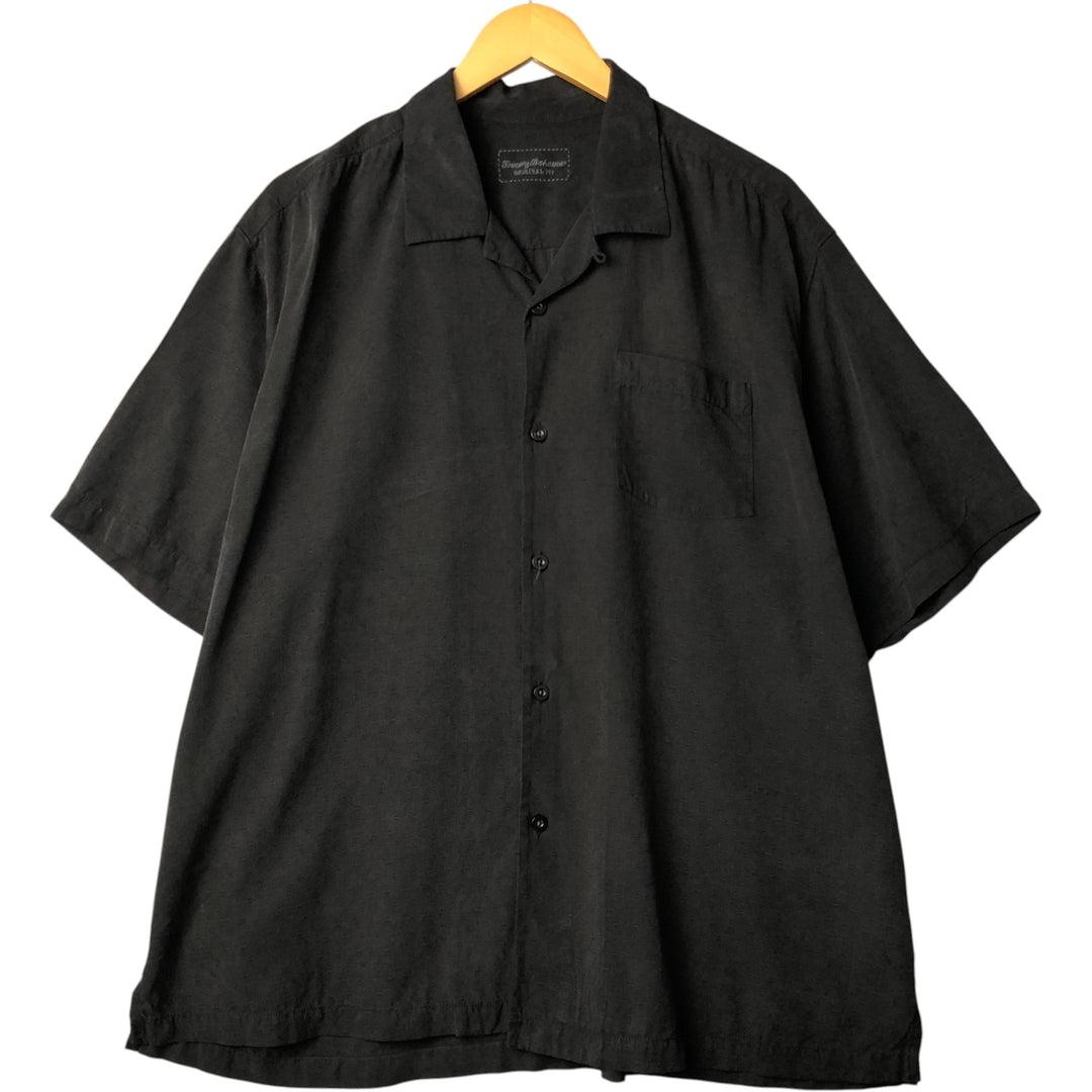 Tommy Bahama All-over Print Short Sleeve Open Collar Silk Shirt Box Shirt Men's XL silk black type Vintage Second Hand