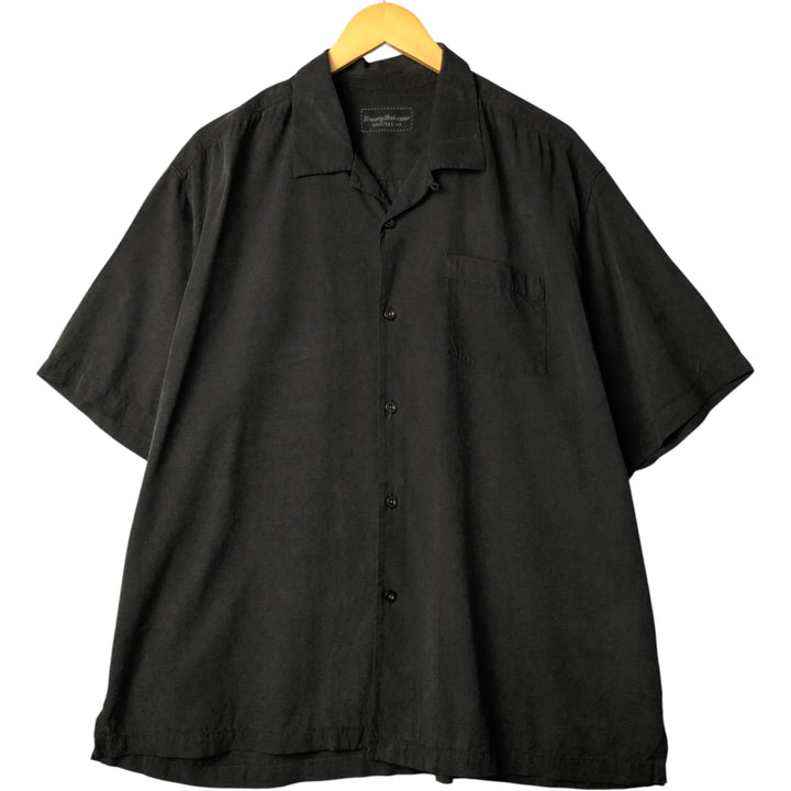Tommy Bahama All-over Print Short Sleeve Open Collar Silk Shirt Box Shirt Men's XL silk black type Vintage Second Hand
