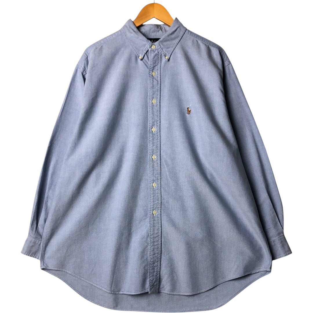 Ralph Lauren YARMOUTH long sleeve button down shirt, men's XL size cotton blue type Vintage Second Hand