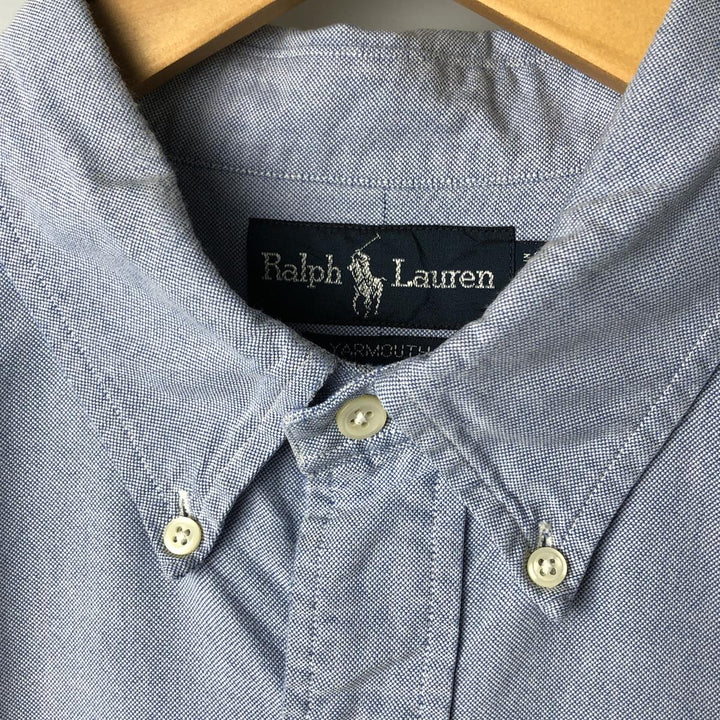 Ralph Lauren YARMOUTH long sleeve button down shirt, men's XL size cotton blue type Vintage Second Hand