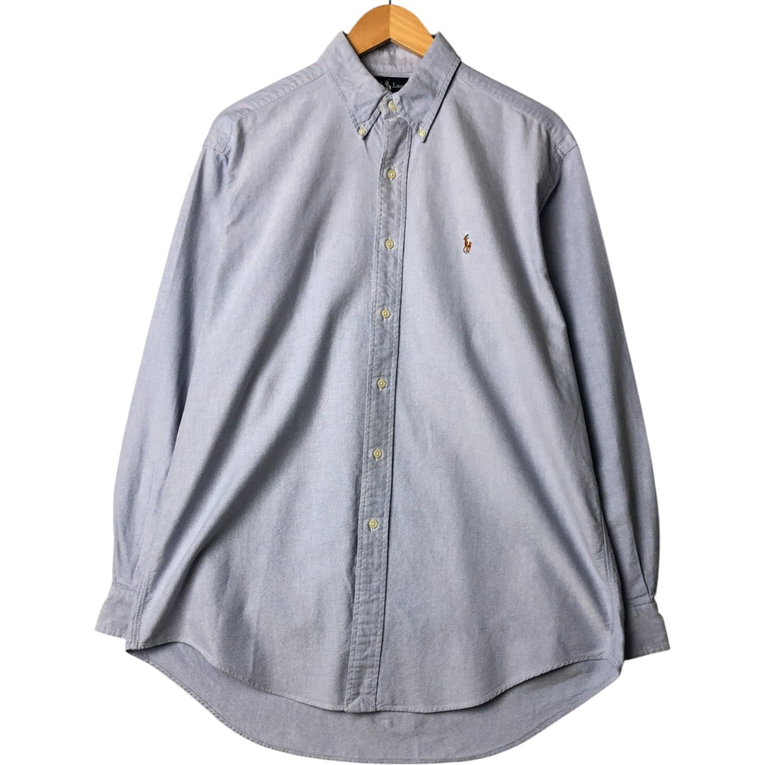 Ralph Lauren YARMOUTH long sleeve button down shirt, men's size L cotton blue type Vintage Second Hand