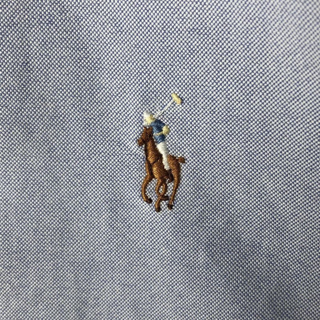 Ralph Lauren YARMOUTH long sleeve button down shirt, men's size L cotton blue type Vintage Second Hand