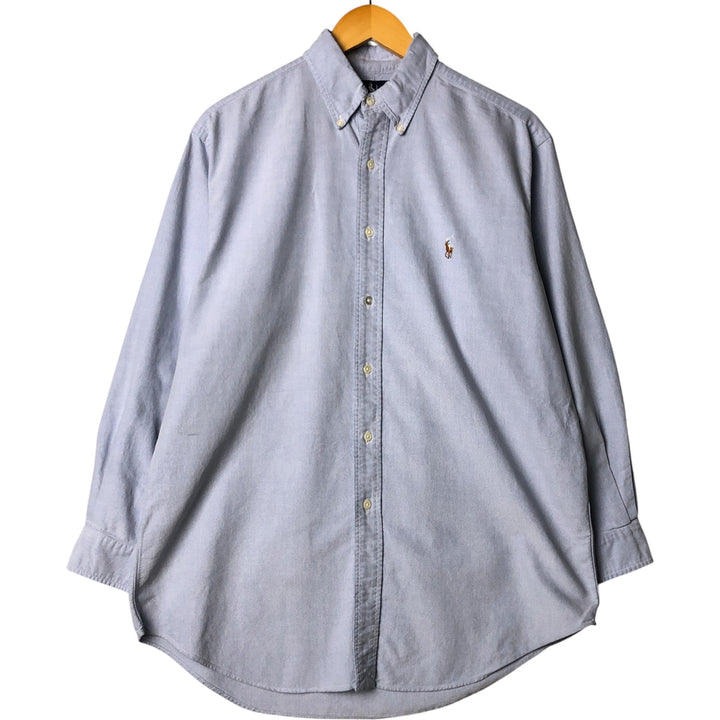 Ralph Lauren YARMOUTH long sleeve button down shirt, men's size M cotton blue type Vintage Second Hand