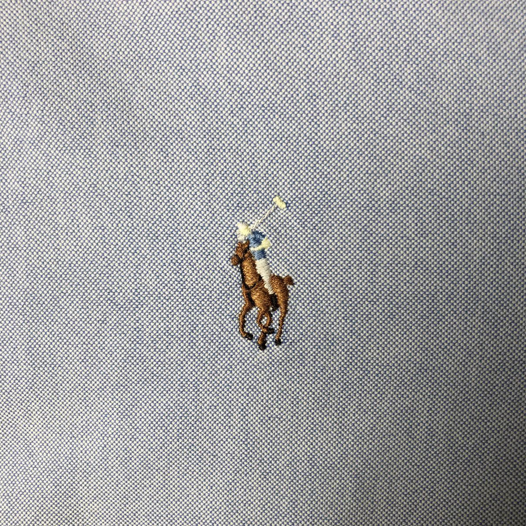 Ralph Lauren YARMOUTH long sleeve button down shirt, men's size M cotton blue type Vintage Second Hand