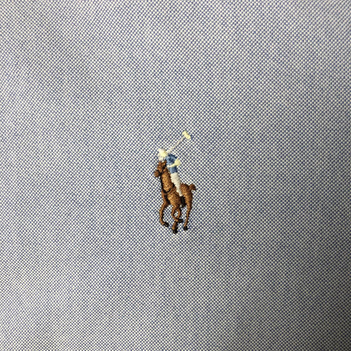 Ralph Lauren YARMOUTH long sleeve button down shirt, men's size M cotton blue type Vintage Second Hand