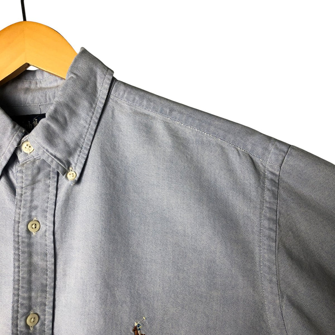 Ralph Lauren YARMOUTH long sleeve button down shirt, men's size M cotton blue type Vintage Second Hand