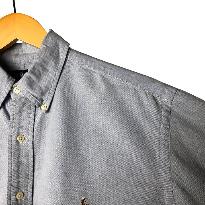 Ralph Lauren YARMOUTH long sleeve button down shirt, men's size M cotton blue type Vintage Second Hand