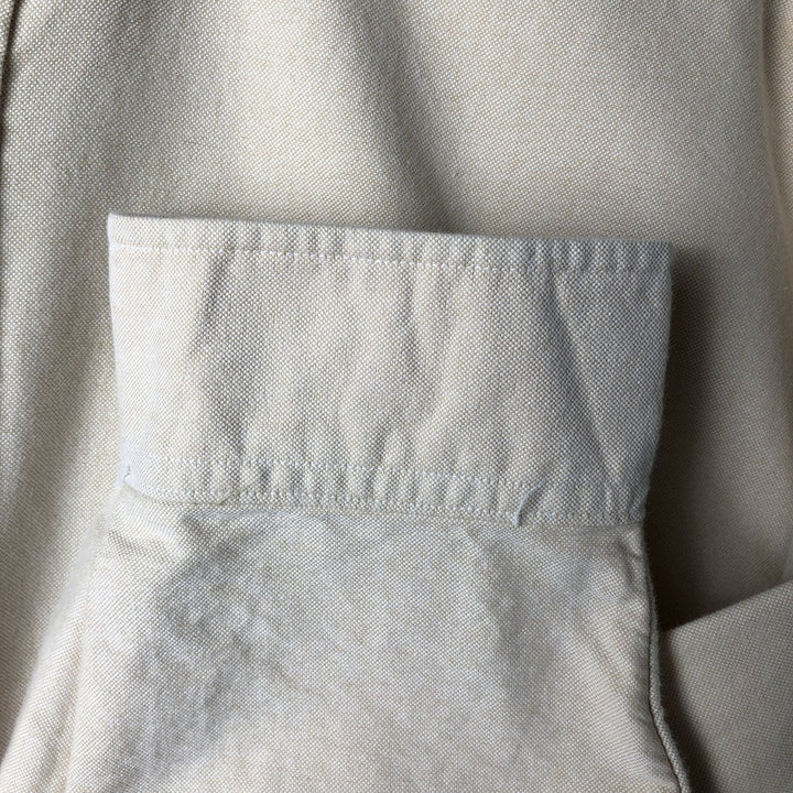 Ralph Lauren POLO by Ralph Lauren Long Sleeve Button Down Shirt Made in Canada Men's XL cotton ivory Vintage Second Hand