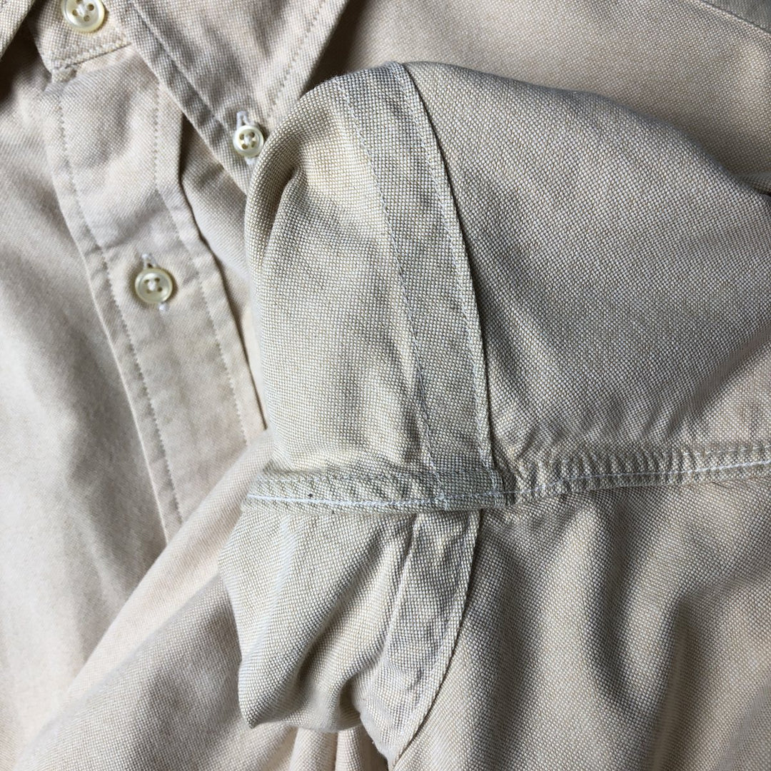 Ralph Lauren POLO by Ralph Lauren Long Sleeve Button Down Shirt Made in Canada Men's XL cotton ivory Vintage Second Hand