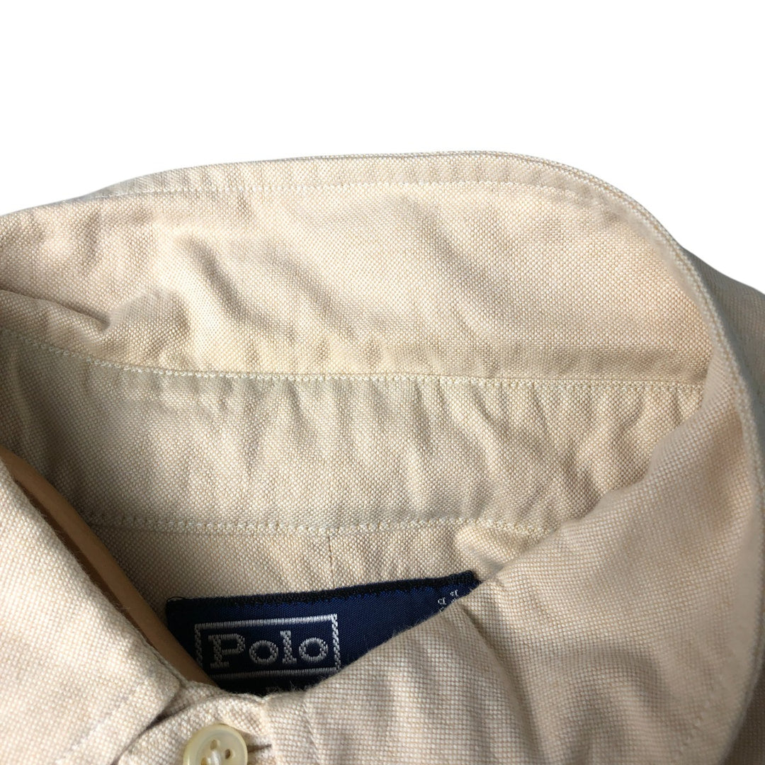 Ralph Lauren POLO by Ralph Lauren Long Sleeve Button Down Shirt Made in Canada Men's XL cotton ivory Vintage Second Hand