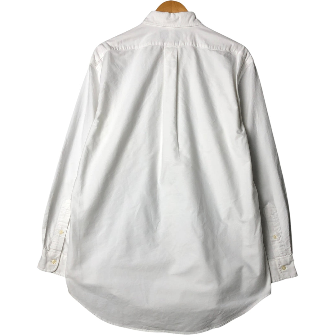 Ralph Lauren YARMOUTH long sleeve button down shirt, men's size L cotton white type Vintage Second Hand