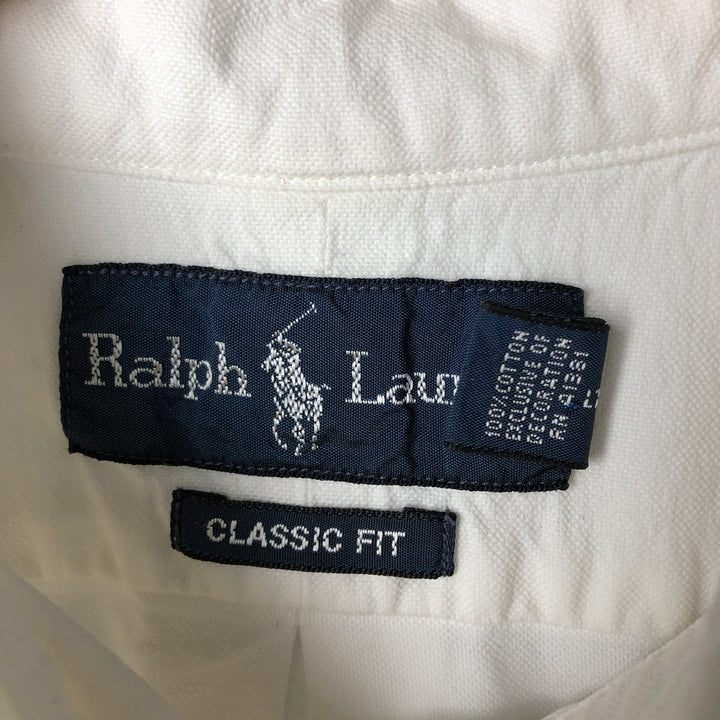Ralph Lauren Classic Fit Long Sleeve Button Down Shirt Men's XL cotton white type Vintage Second Hand