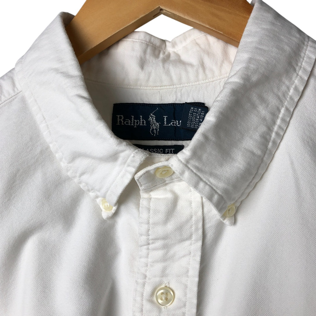 Ralph Lauren Classic Fit Long Sleeve Button Down Shirt Men's XL cotton white type Vintage Second Hand