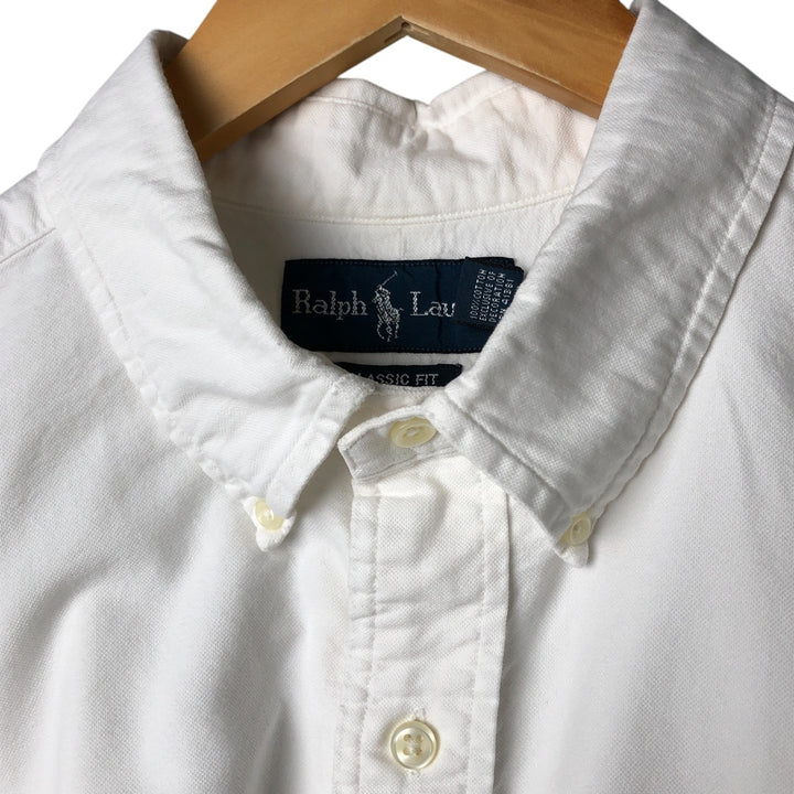 Ralph Lauren Classic Fit Long Sleeve Button Down Shirt Men's XL cotton white type Vintage Second Hand