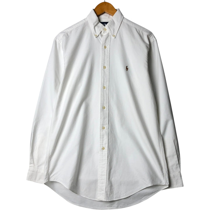 Ralph Lauren YARMOUTH long sleeve button down shirt, men's size M cotton white type Vintage Second Hand