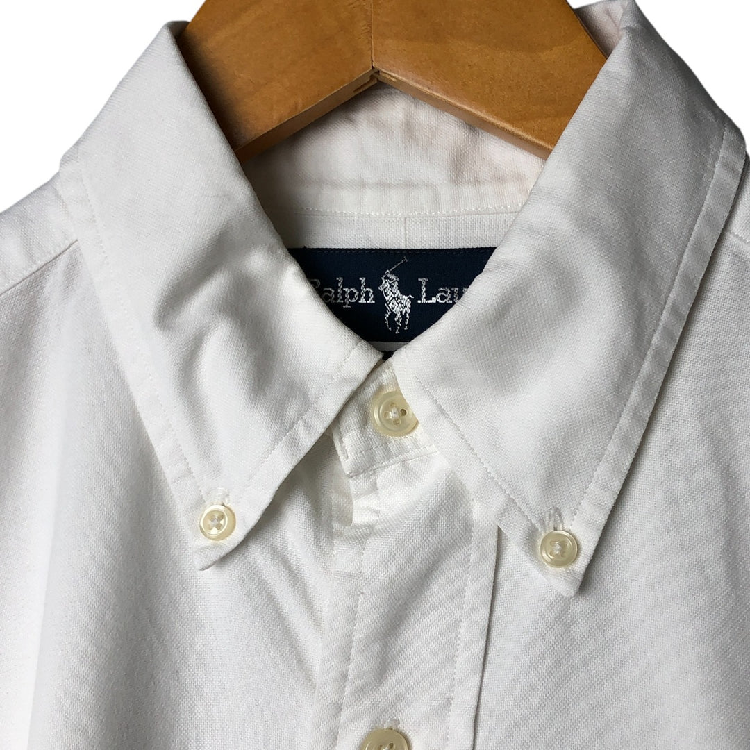 Ralph Lauren YARMOUTH long sleeve button down shirt, men's size M cotton white type Vintage Second Hand