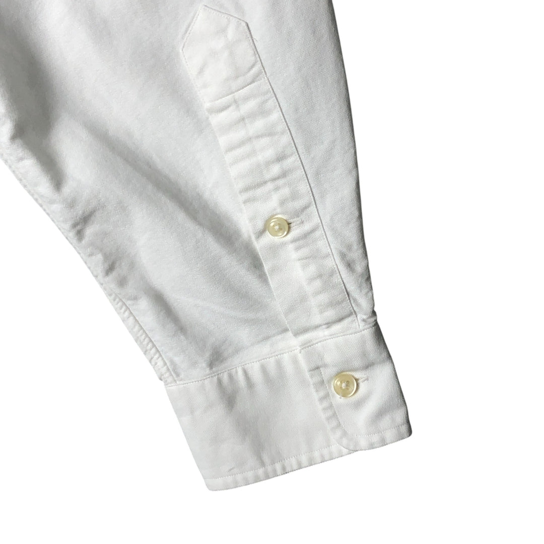 Ralph Lauren YARMOUTH long sleeve button down shirt, men's size M cotton white type Vintage Second Hand