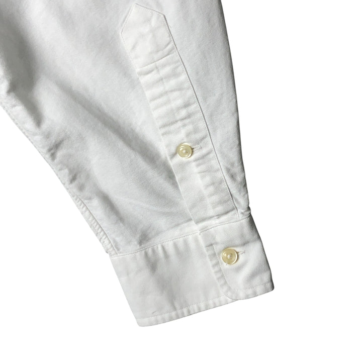 Ralph Lauren YARMOUTH long sleeve button down shirt, men's size M cotton white type Vintage Second Hand