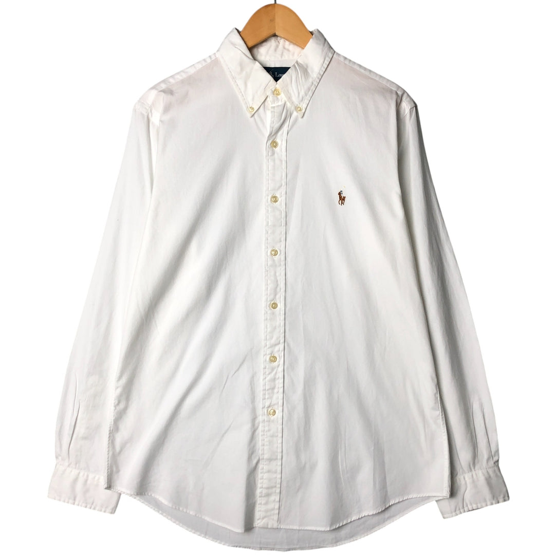 Ralph Lauren CUSTOM FIT long sleeve button down shirt, men's size L cotton white type Vintage Second Hand