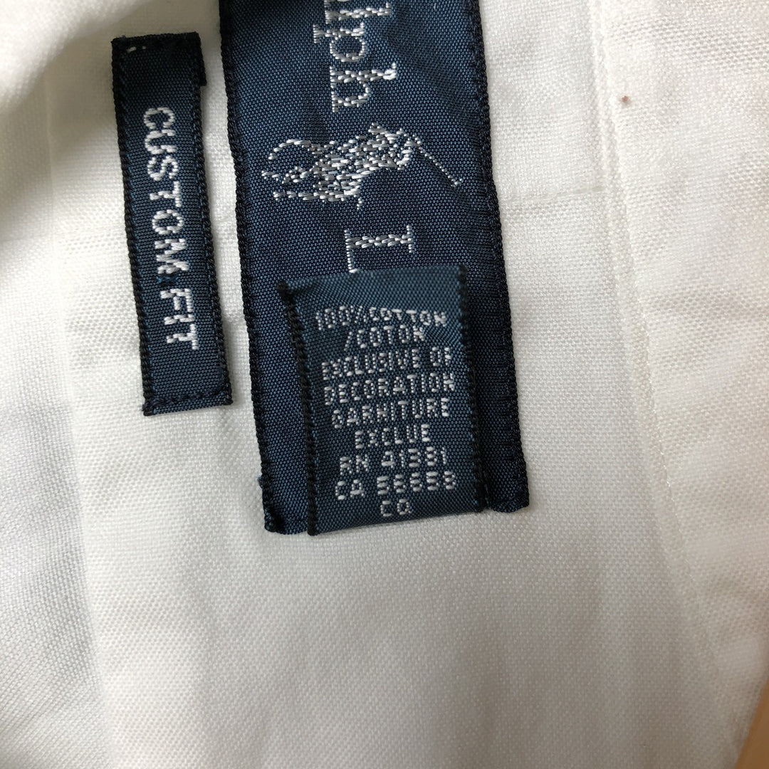 Ralph Lauren CUSTOM FIT long sleeve button down shirt, men's size L cotton white type Vintage Second Hand