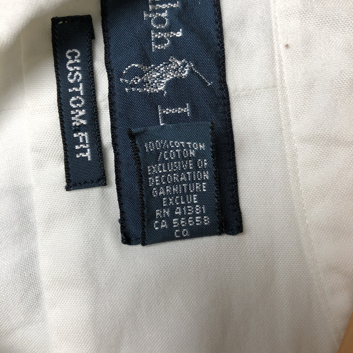 Ralph Lauren CUSTOM FIT long sleeve button down shirt, men's size L cotton white type Vintage Second Hand
