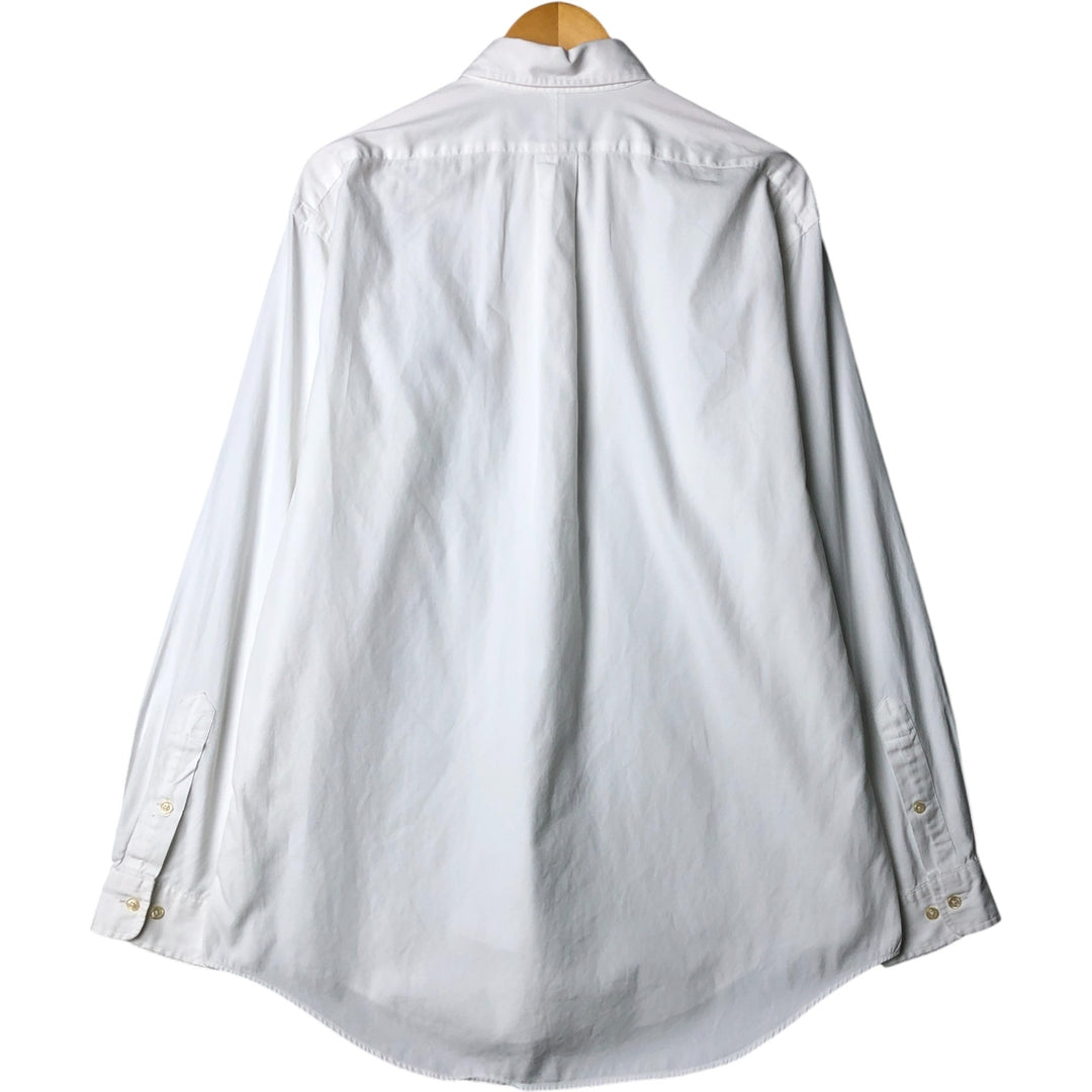 Ralph Lauren YARMOUTH long sleeve button down shirt, men's size L cotton white type Vintage Second Hand