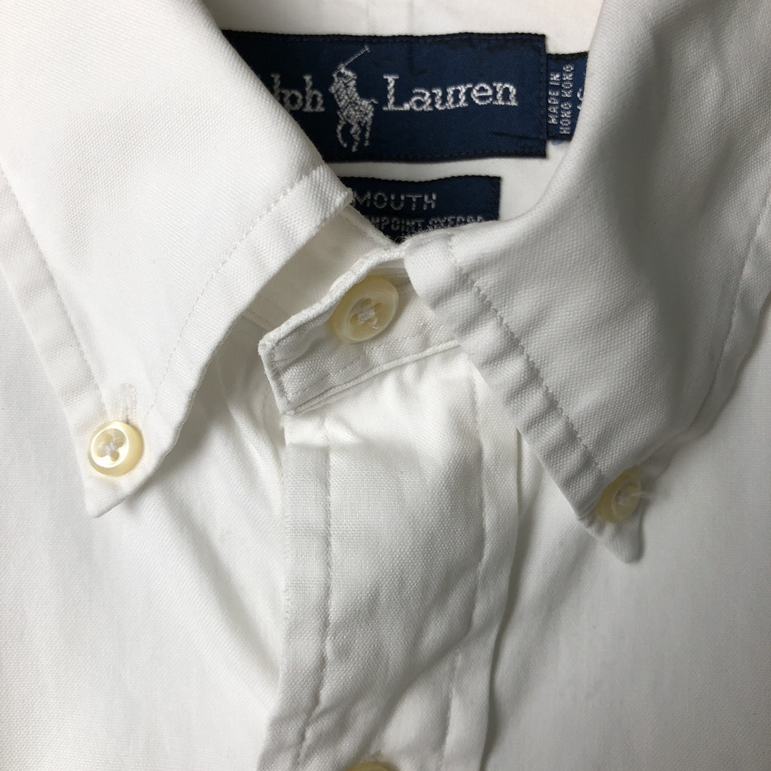 Ralph Lauren YARMOUTH long sleeve button down shirt, men's size L cotton white type Vintage Second Hand