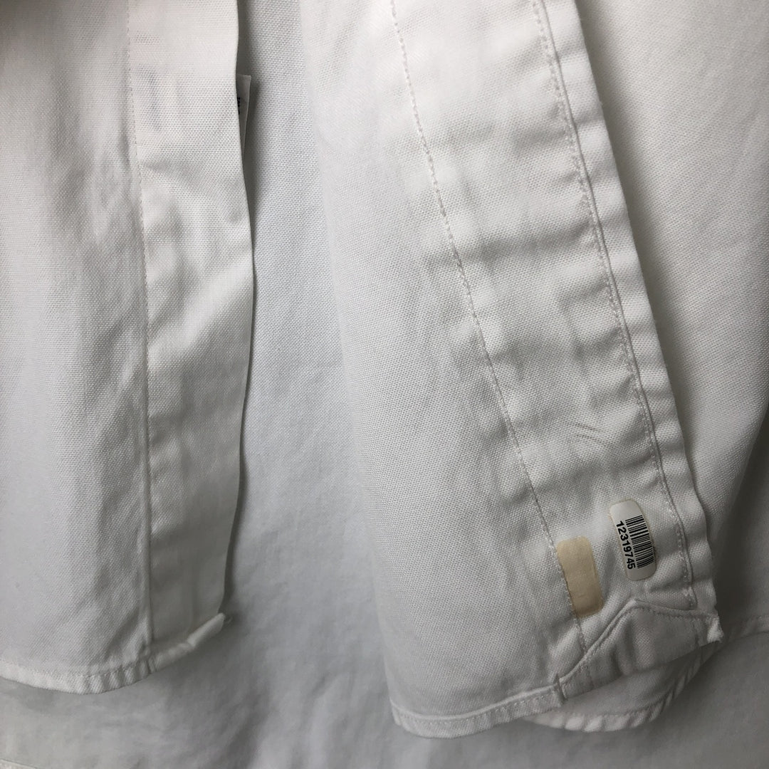 Ralph Lauren YARMOUTH long sleeve button down shirt, men's size L cotton white type Vintage Second Hand