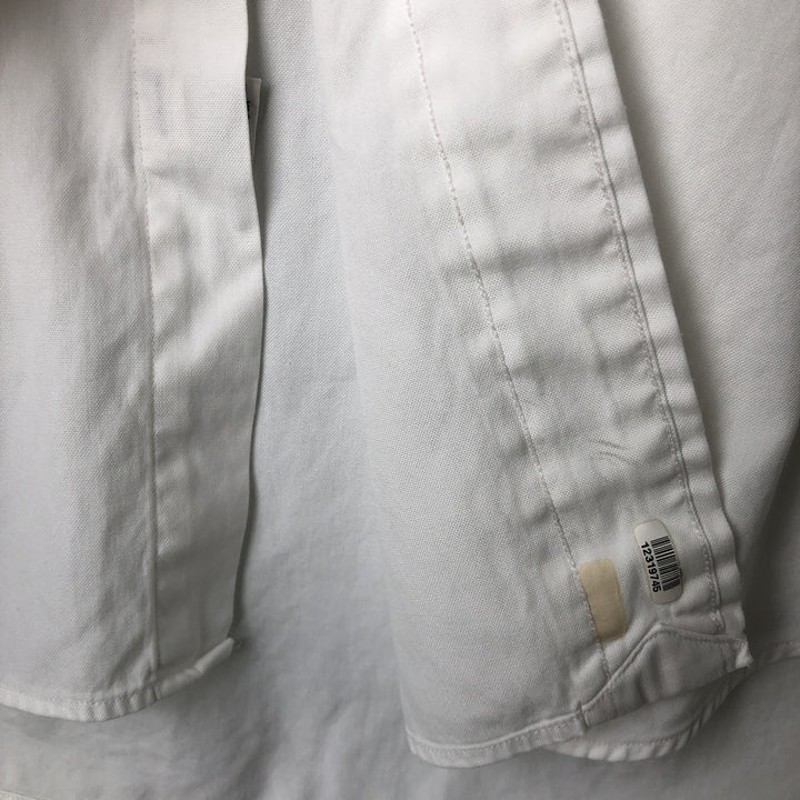 Ralph Lauren YARMOUTH long sleeve button down shirt, men's size L cotton white type Vintage Second Hand
