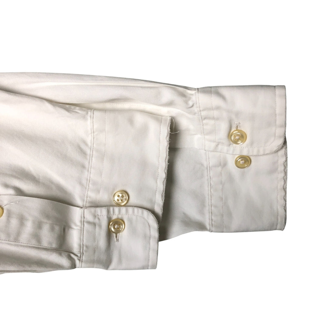 Ralph Lauren YARMOUTH long sleeve button down shirt, men's size L cotton white type Vintage Second Hand