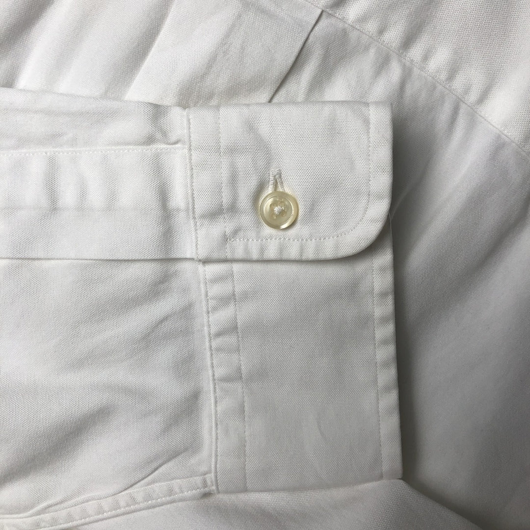 Ralph Lauren YARMOUTH long sleeve button down shirt, men's size L cotton white type Vintage Second Hand