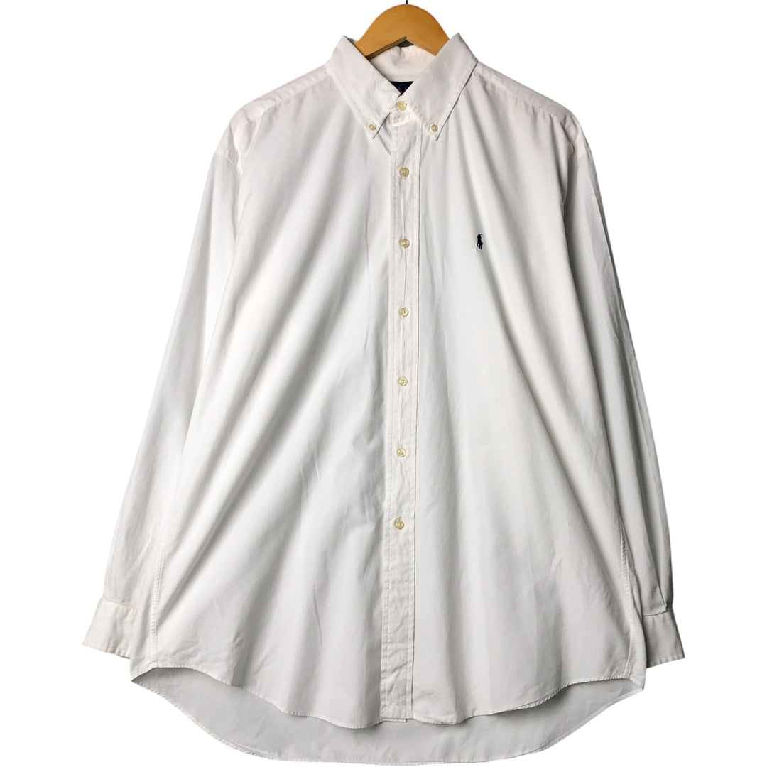 Ralph Lauren BLAKE long sleeve button down shirt, men's size L cotton white type Vintage Second Hand
