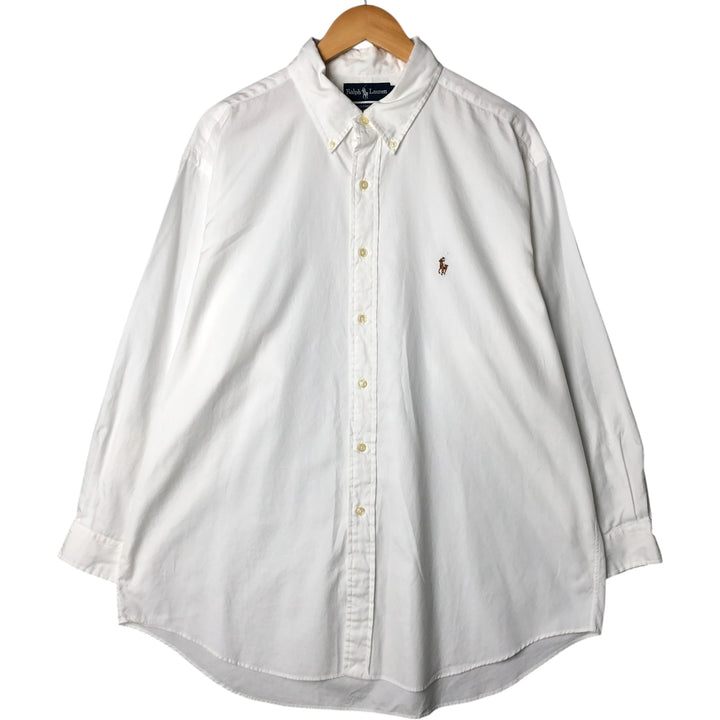 Ralph Lauren YARMOUTH long sleeve button down shirt, men's XL size cotton white type Vintage Second Hand