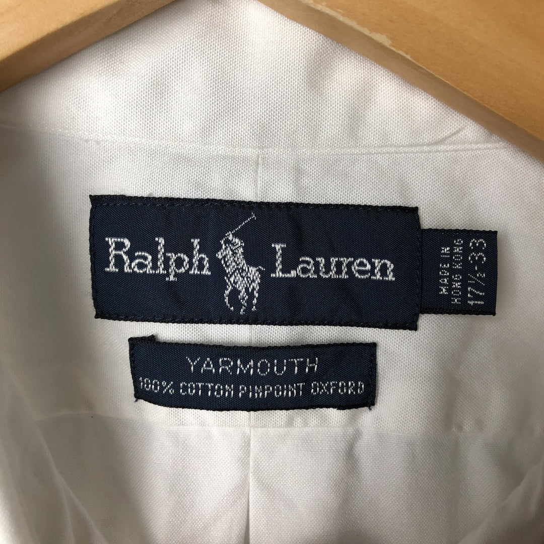 Ralph Lauren YARMOUTH long sleeve button down shirt, men's XL size cotton white type Vintage Second Hand