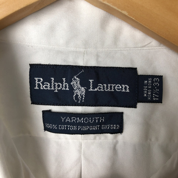 Ralph Lauren YARMOUTH long sleeve button down shirt, men's XL size cotton white type Vintage Second Hand