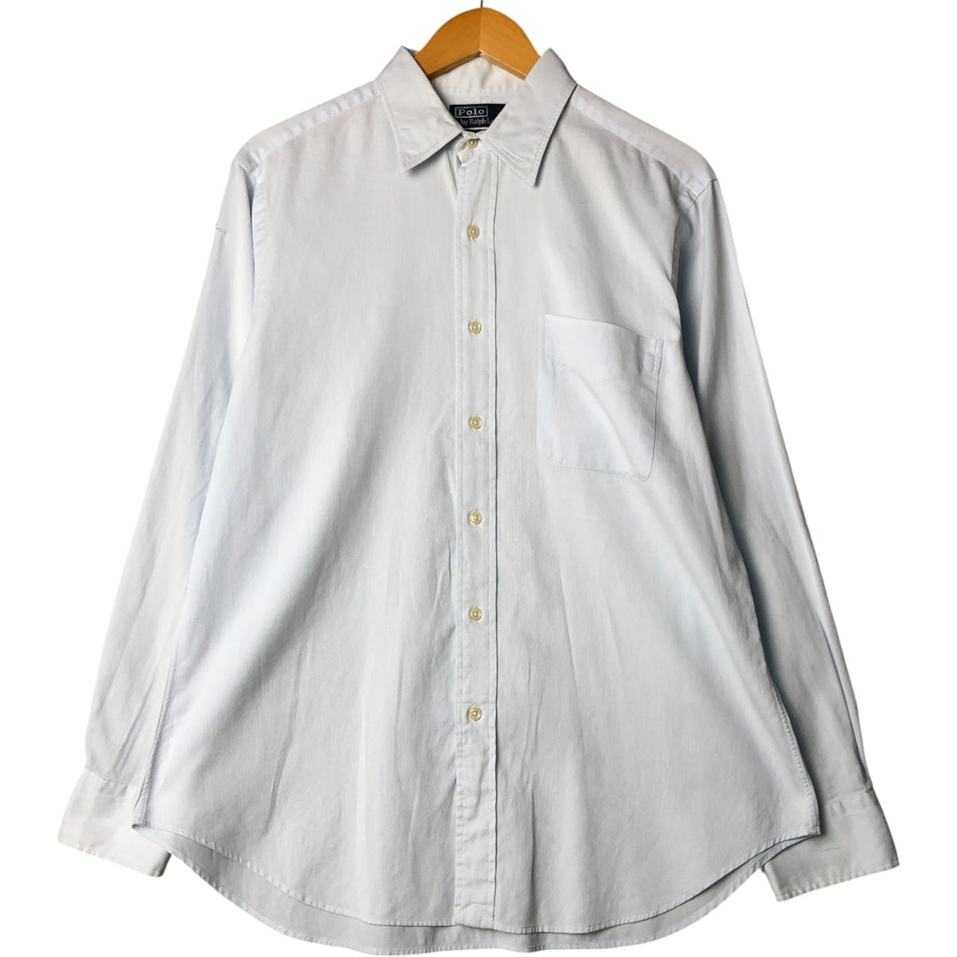 Ralph Lauren POLO by Ralph Lauren ANDREW long sleeve cotton shirt, men's size L cotton Blue type light blue Vintage Second Hand