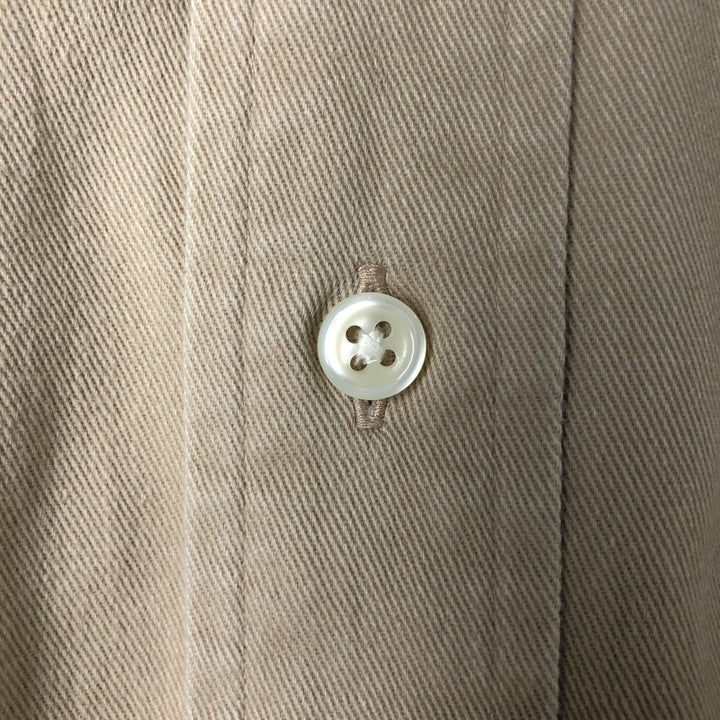 Ralph Lauren BLAKE long sleeve button down shirt, men's size M cotton beige type brown Vintage Second Hand