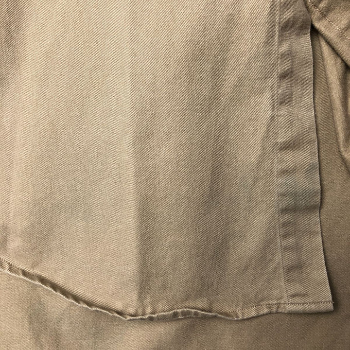 Ralph Lauren BLAKE long sleeve button down shirt, men's size M cotton beige type brown Vintage Second Hand