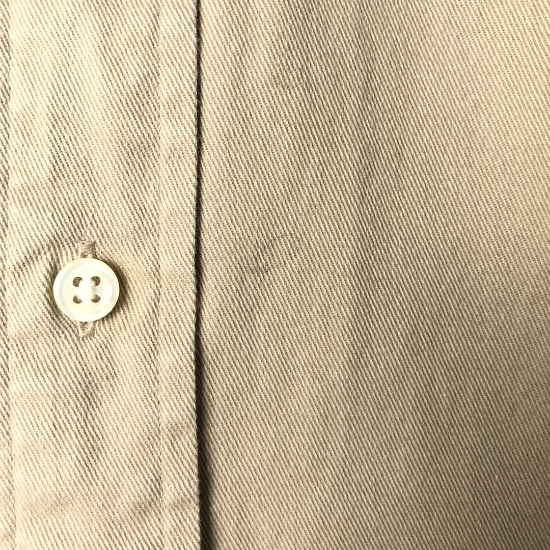 Ralph Lauren BLAKE long sleeve button down shirt, men's size M cotton beige type brown Vintage Second Hand