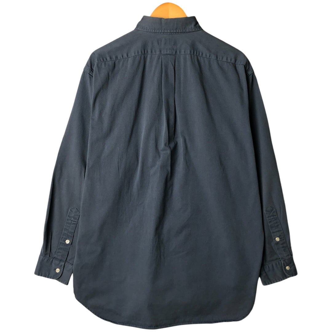 Ralph Lauren BLAKE long sleeve button down shirt, men's size L cotton Navy blue Vintage Second Hand