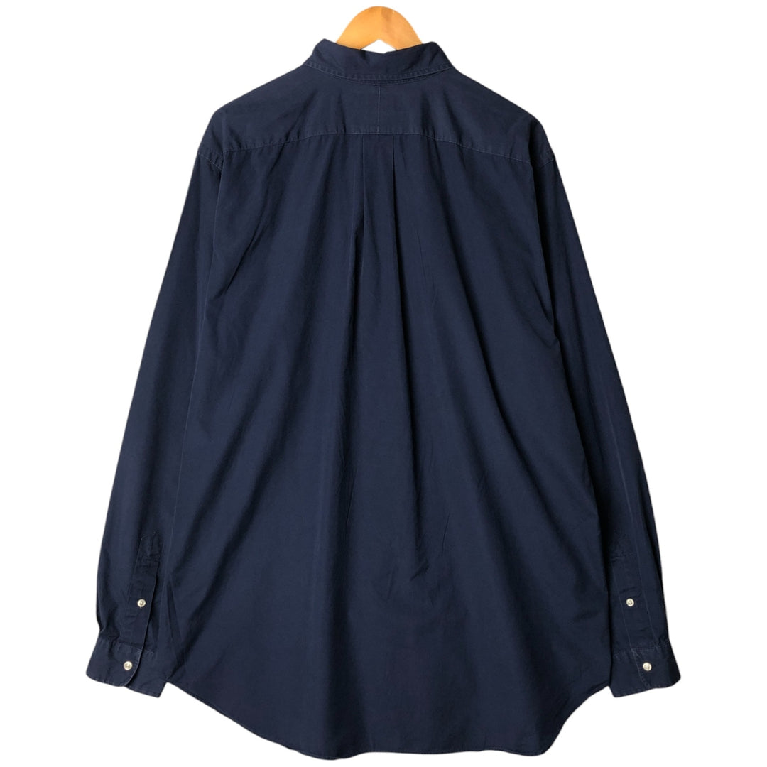 Ralph Lauren Classic Fit Long Sleeve Button Down Shirt Men's XL cotton Navy blue Vintage Second Hand