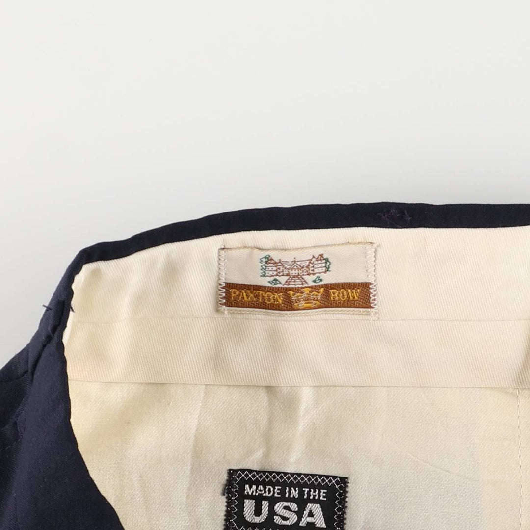 PAXTON ROW Two-pleat Slacks, Made in USA, Men's, Vintage, Size W33 unclear navy blue type Vintage Second Hand
