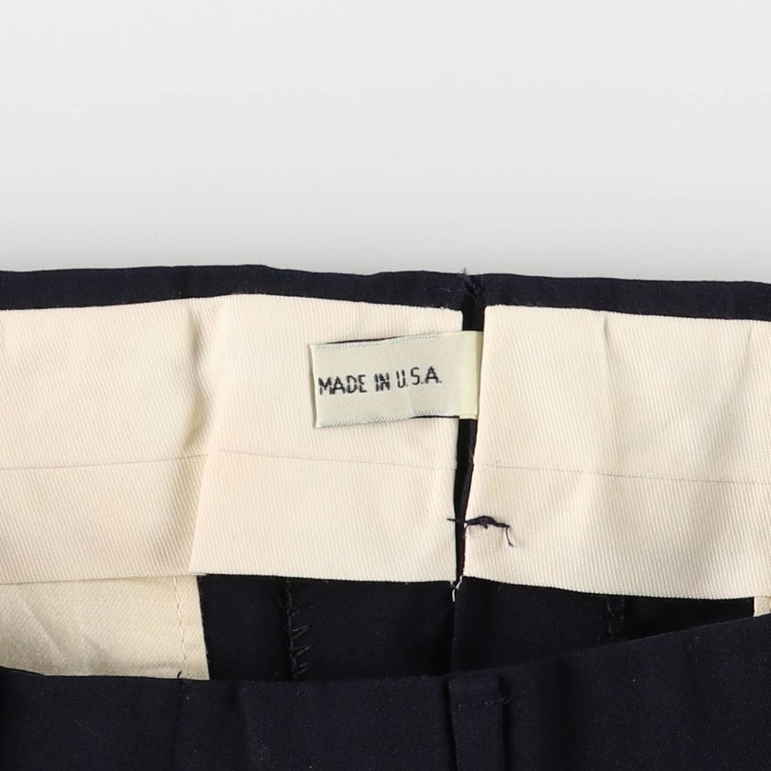 PAXTON ROW Two-pleat Slacks, Made in USA, Men's, Vintage, Size W33 unclear navy blue type Vintage Second Hand