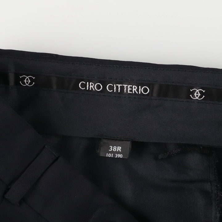 CIRO CITTERIO One-Tuck Slacks, Men's Size W32 unclear navy blue type Vintage Second Hand