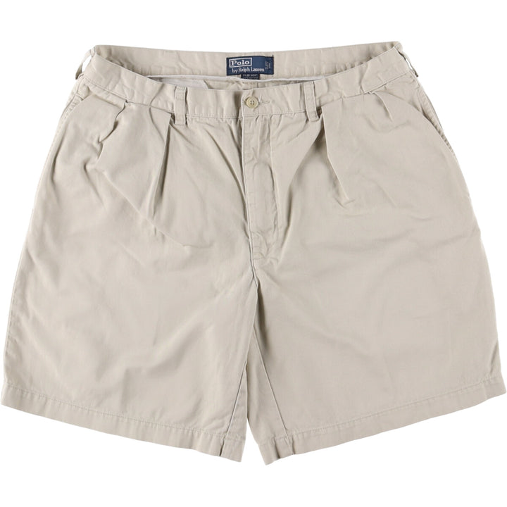Ralph Lauren POLO by Ralph Lauren TYLER SHORT Two-pleat chino shorts, short pants, men's size W36 cotton Beige type Vintage Second Hand