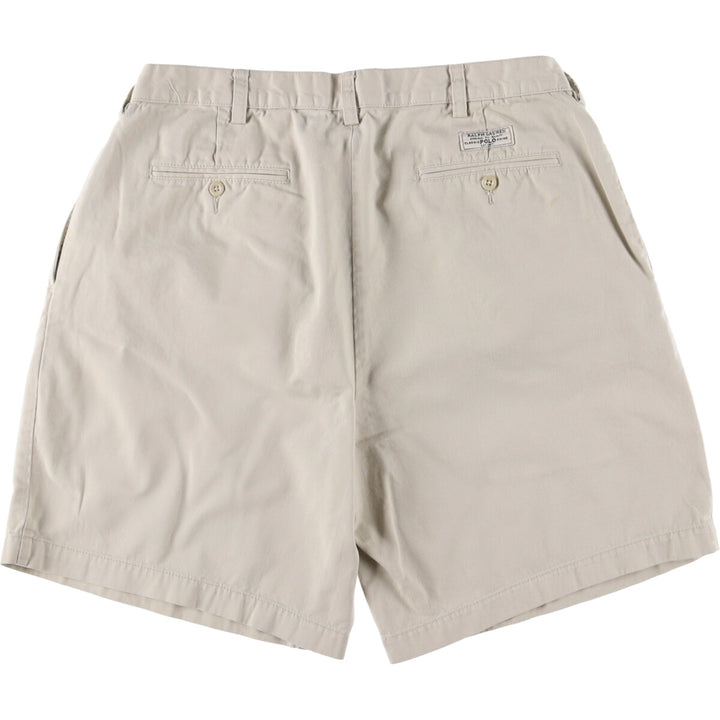 Ralph Lauren POLO by Ralph Lauren TYLER SHORT Two-pleat chino shorts, short pants, men's size W36 cotton Beige type Vintage Second Hand