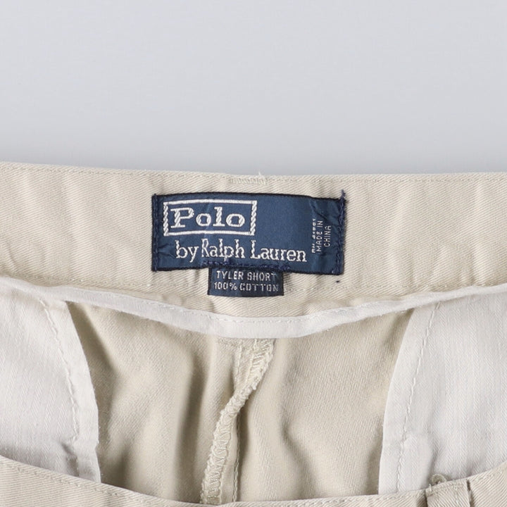 Ralph Lauren POLO by Ralph Lauren TYLER SHORT Two-pleat chino shorts, short pants, men's size W36 cotton Beige type Vintage Second Hand